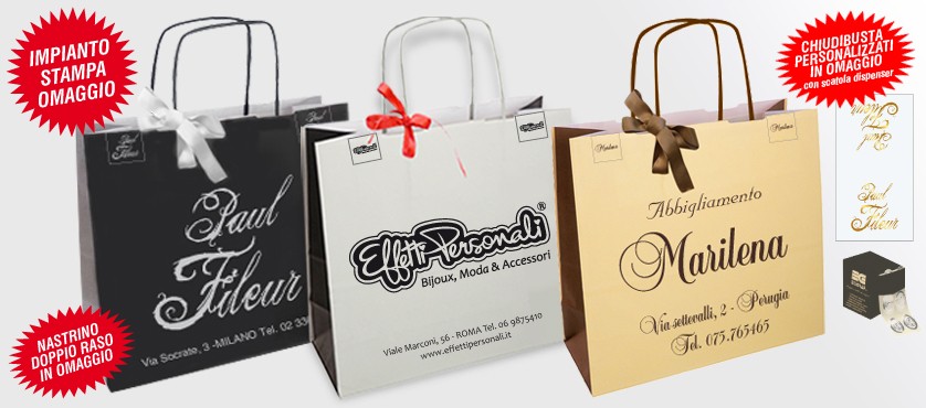 Shopper personalizzate in carta BICOLOR CLASSIC